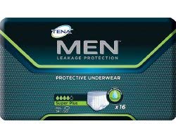 Tena Men Protective Underwear, Super Plus, Medium/Large, Case/64 (4 Bags of 16)