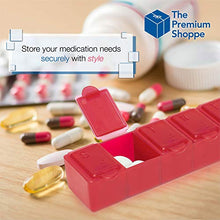 USA Merchant - 7 Day Small Pill Box with Snap Close Lids - Weekly Pill Organizer 4 Times a Day or 28 Day Dispenser - Comes with 4 Separate 7 Day Pill Containers for Vitamins, Supplements, and Medicine