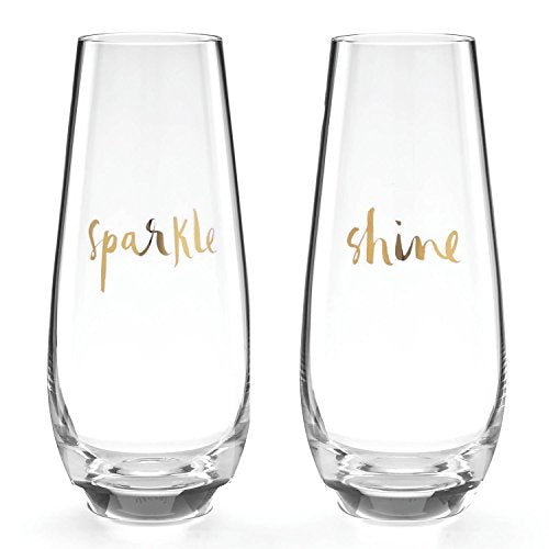 Kate Spade New York Oh What Fun Sparkle and Shine Stemless Champagne Drinking Glasses