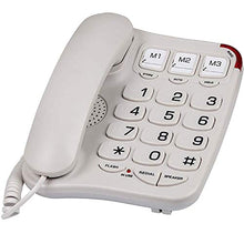 Blue Donuts BD-403BWHT Big Button Phone for Seniors – Visually Impaired Phones for Elderly, Landline Phones for Home, Braille