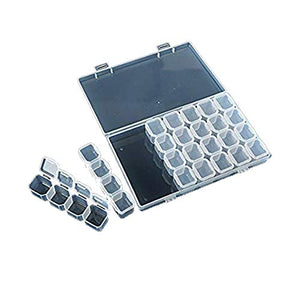 28-Grid with Cover Clear Plastic Pill Organizer