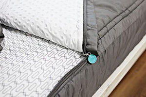 Beddy's All in One Zippered Bed Set, Full Size Cotton Bedding Mattress Cover, Sheets and Zipper Comforter Set, Reese