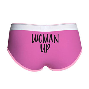 Woman Up - Women's Boy Brief, Boyshort Panty Underwear with Novelty Design Fuchsia/Pink