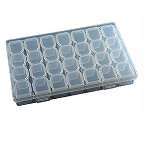 28-Grid with Cover Clear Plastic Pill Organizer
