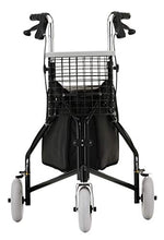 NOVA Traveler 3 Wheel Rollator Walker, All Terrain 8” Wheels, Includes Bag, Basket and Tray, Black