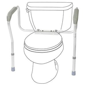 Homecraft Toilet Safety Frame, Bathroom Toilet Frame for Handicap or Disabled, Assistance Rails for Elderly, Adjustable Toilet Hand Rails for Support, Safety, and Comfort, Bathroom Grab Bar