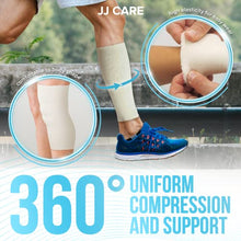 JJ CARE Tubular Bandage, 3.5” x 12 Yards Stockinette Tubing for Legs and Knees, Size E Reusable Elastic Bandage Sleeve, Tubular Compression Bandage Roll for Ankles and Elbows, Rubber Latex w/Cotton
