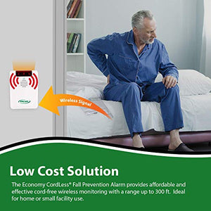 Smart Caregiver Wireless Bed Alarm System - Cordless Weight Sensing Bed Alarm Pad (10” x 30”) with Remote Alert Monitor, Free Individual Cleaning Wipes and Liberty 7 Day Pill Box