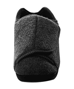 Silvert's Adaptive Clothing & Footwear Mens Extra Extra Wide Slippers - Swollen Feet - Adjustable Closure - Black 12