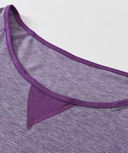 Latuza Women's Plus Size 3/4 Sleeves Top Marled Raglan T-Shirt 3X Purple