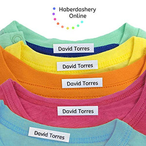 100 Personalized Clothing Labels, Clothes Name Labels. Iron-on Fabric Labels to Mark Your Clothes. Ideal for Children's School Uniform, Kids School. Customizable Labels.