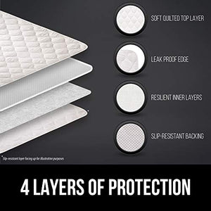 GORILLA GRIP Slip-Resistant Leak Proof Mattress Pad Protector, 76x34, Absorbs 8 Cups, Oeko Tex Certified, Hospital Grade Washable Bed Wetting Incontinence Cover, Pads for Kids, Elderly Seniors, Single
