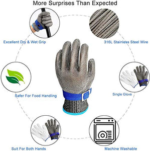 Schwer Level 9 Cut Resistant Glove Stainless Steel Mesh Metal Wire Glove Durable Rustproof Reliable Cutting Glove Latest Material