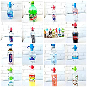 KiddiKap- No Spill Silicone Bottle Top Spout 3 Pack Bundle (Red, Blue, Green) BPA Free