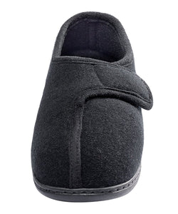 Silvert's Adaptive Clothing & Footwear Adjustable Easy Touch Closure Slipper - Black MED