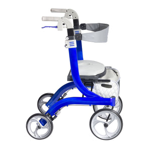 Drive Medical Nitro DLX Euro Style Walker Rollator, Sleek Blue
